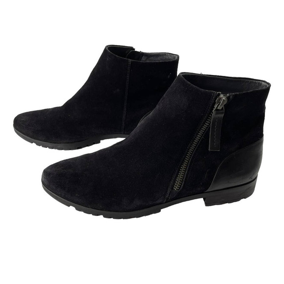 PAUL GREEN DINA BLACK SUEDE ZIP UP ANKLE BOOTIES - Picture 3 of 8
